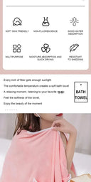 Womens Bath Towels Girls Wearable 140*85Cm Fast Drying Towel