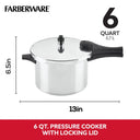 6-Quart Aluminum Pressure Cooker for Healthy Fast Cooking