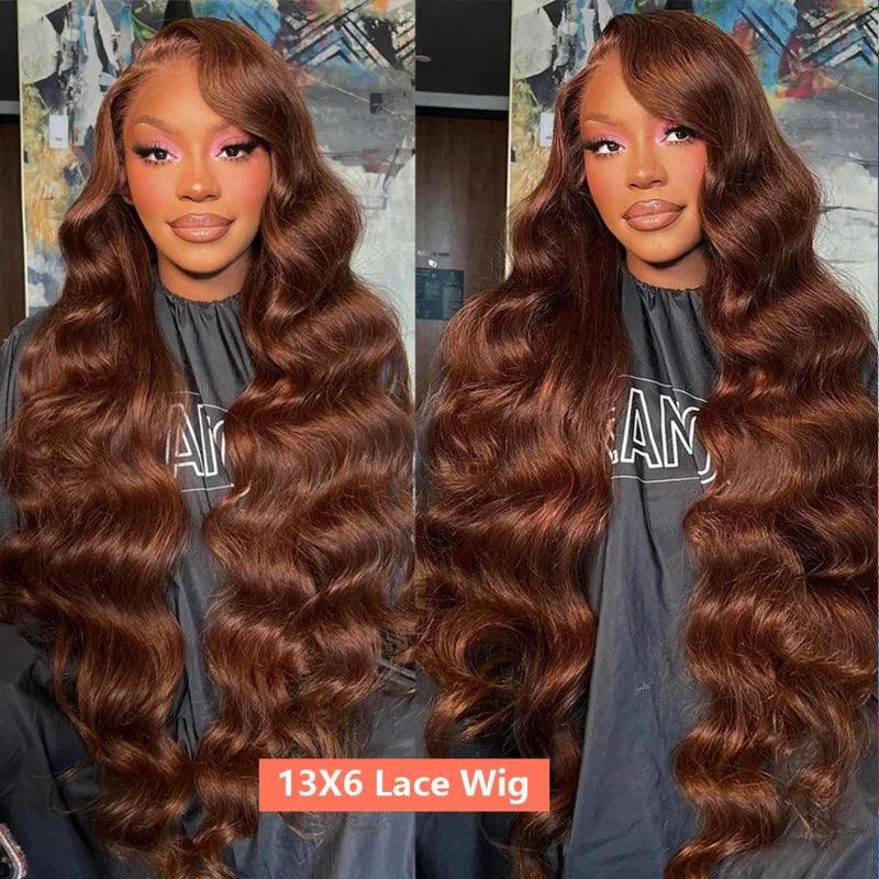 Chocolate Brown Brazilian Human Hair Lace Front Wig for Effortless Style and Versatility