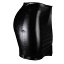 Wrapped Leather Black Party Dress Nightclub Style Sophistication