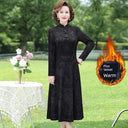 Middle-Aged Jacquard Dress Stylish Autumn Essential Attire