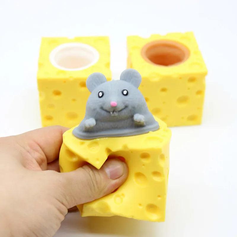 Pet Cheese Mouse Stress Ball: Fun Squirrel Cup Fidget Toy  ourlum.com   