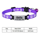 Adjustable Personalized Nylon Cat Collar with Bell and Safety Tag  ourlum.com PURPLE S 19-32cm 