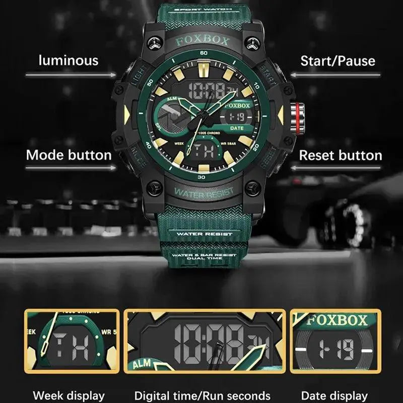 LIGE Military Style Dual Display Sports Watch for Men - Top Brand Luxury Waterproof Digital Watch Homme Fashion OurLum.com