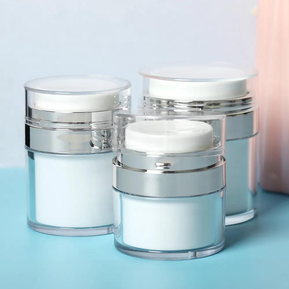 1pc 15g 30g 50g Cosmetic Jar Empty Acrylic Cream Cans,Press Cream Jar,Vacuum Bottle,Sample Vials,Airless Cosmetic Container New  ourlum.com 15ml  