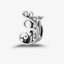 925 Sterling Silver Zircon Vine 26 Letters Pendants Bead