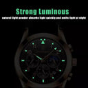 Steel Chronograph Watch: Elegant Timepiece with Luminous Hands