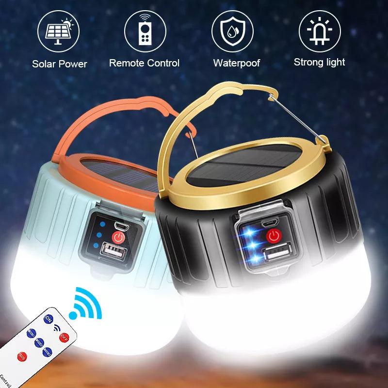 Solar LED Camping Lantern: Remote Control Waterproof Rechargeable Light  ourlum.com   