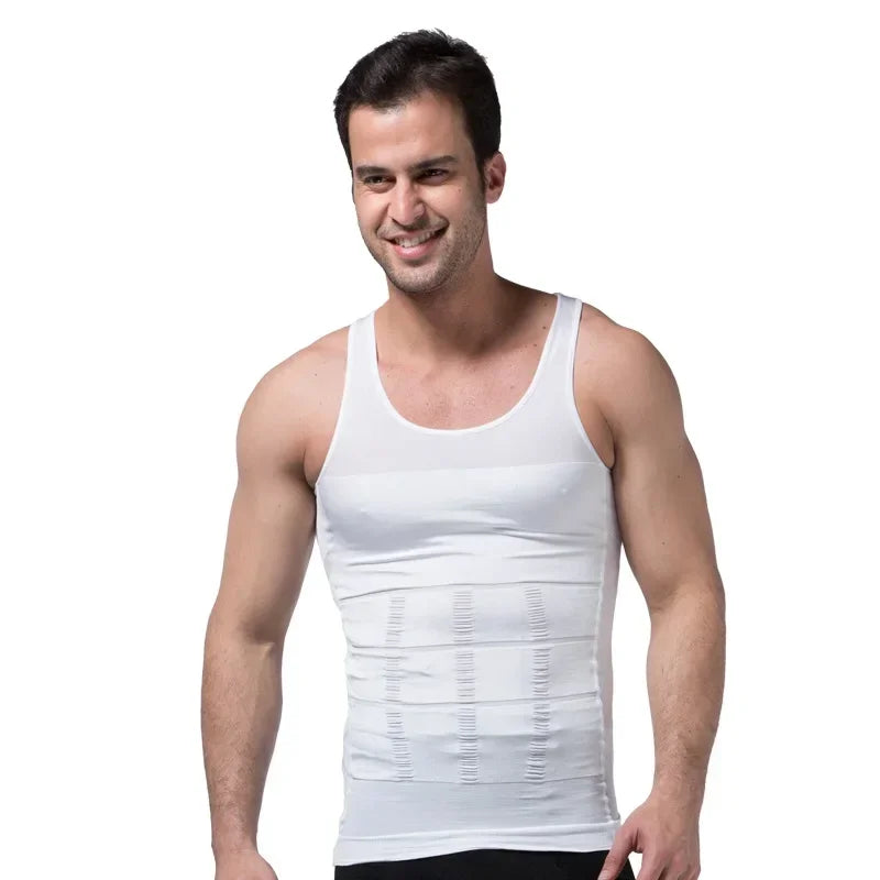 Men's Compression Shapewear Vest for Tummy Control & Slim Waist - Gym Essential