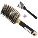 Hair Scalp Massage Comb Bristle Nylon Hairbrush Wet Curly Detangle  Anti-Static Hair Brush Professional Salon Hairdressing Style  ourlum.com A Gold and Brush  