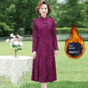 Middle-Aged Jacquard Dress Stylish Autumn Essential Attire