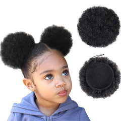 4Inch Afro Puff Drawstring Ponytail: Easy Clip-In Kinky Curly Hair Bun