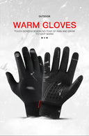 Autumn Winter Outdoor Cycling Gloves Touch Screen Nonslip Black