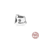 Pet Paw & Bone Charm Sterling Silver Bead for Pandora Jewelry