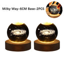 USB LED night light, Galaxy Crystal Ball lamp, 3D planet moon lamp, home decoration  ourlum.com A-Solar system-2PCS  