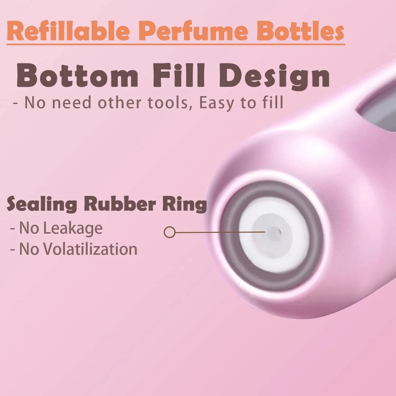 Portable Aluminum Perfume Atomizer Spray Bottle for Traveling - Refillable 8/5ml Liquid Container  ourlum.com   