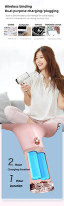 Wireless Hair Dryer Travel Portable Fast Dry Lithium Battery