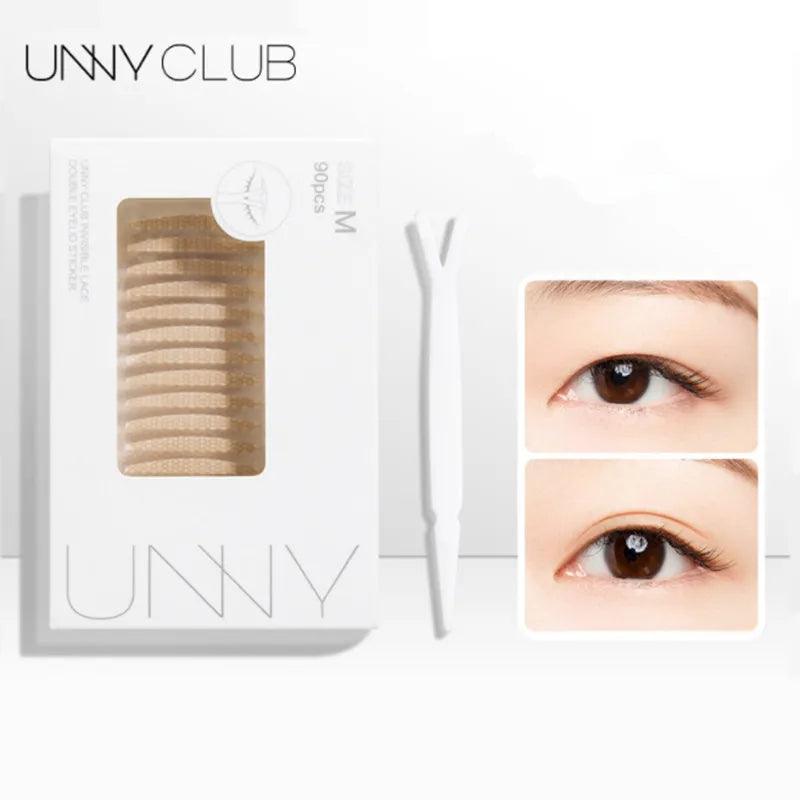 U N N Y Eyelid Tape Sticker Invisible Double Fold Eyelid Lace Paste Beige Stripe Self-adhesive Natural Eye Tape Makeup Tool  ourlum.com   