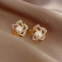 Chic Korean Claw Stud Earrings with Irregular Pearls