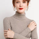 Turtleneck Sweater Women Autumn Winter Slim Pullover Jumper