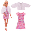 Barbie Doll Fashion Set: Chic Coat and Dress for Dolls