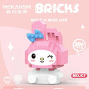 Hello Kitty Decorative Building Block Set with Kuromi and My Melody - Sanrio Anime Figure Toy for Kids and Adults  ourlum.com Melody 208PCS NO BOX 