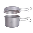 Lightweight Titanium Camping Cookware Set with Folding Handles