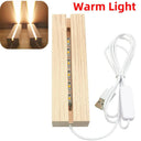 Wooden LED Resin Art Display Stand: Vintage Strip Light Base  ourlum.com Warm Light 1PC 