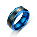 Smart Sensor Body Stainless Steel Love Band Ring With Temperature Measurement