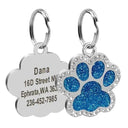 Engraved Glitter Paw Pet ID Collar Tag: Customized and Stylish  ourlum shiny-BL  