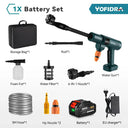 Yofidra 200Bar Brushless Electric Water Gun 6-in-1 Nozzles Car Cleaning Garden Watering Suit for Makita 18V Battery Spray Gun  ourlum.com 1 Battery EU Plug brazil EU Plug