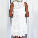 Elegant White Lace Summer Dress Boho-Chic Floral Style