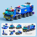 City Vehicles Building Blocks Set for Creative Kids: Construct Fire Car, Police Truck, Crane, Tank, Helicopter Bricks.  ourlum.com 8612-6  