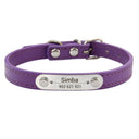 Custom Dog Collar: Engraved ID Anti-lost Leather for Dogs-Cats  ourlum Purple XXS (17-22cm) 