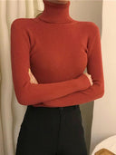 Cozy Chic Slim Fit Turtleneck Sweater for Fall Fashion