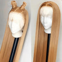 #27 Honey Blonde Brazilian Straight Lace Front Wig 13X4 HD Lace