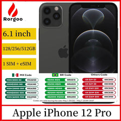 Apple iPhone 12 Pro 5G with 6.1" OLED Display, 6GB RAM, and 128GB/256GB Storage, Unlocked with Face ID