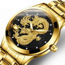 Dragon Fashion Crystal Men's Quartz Watch Stylish Waterproof