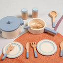 Wooden Pretend Play Kitchen Cookware Set for Kids Toys