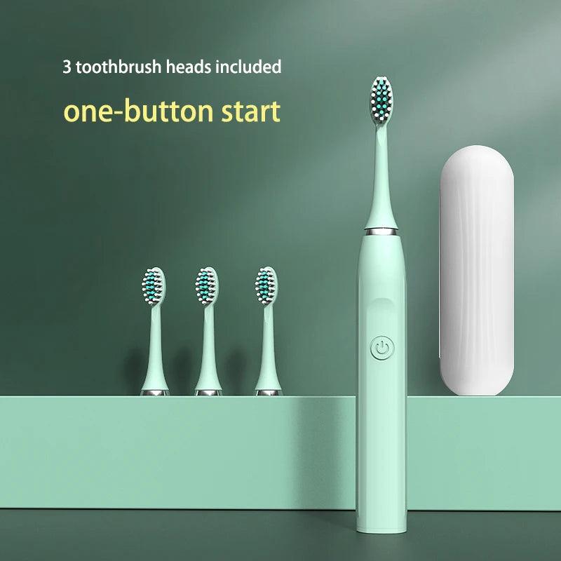 Ultimate Sonic Electric Toothbrush for All Ages - Vibrant Whitening, Waterproof, 3 Brush Heads, Battery Operated  ourlum.com   