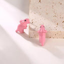 Animal Cartoon Stud Earrings: Playful Dinosaur Dog Whale