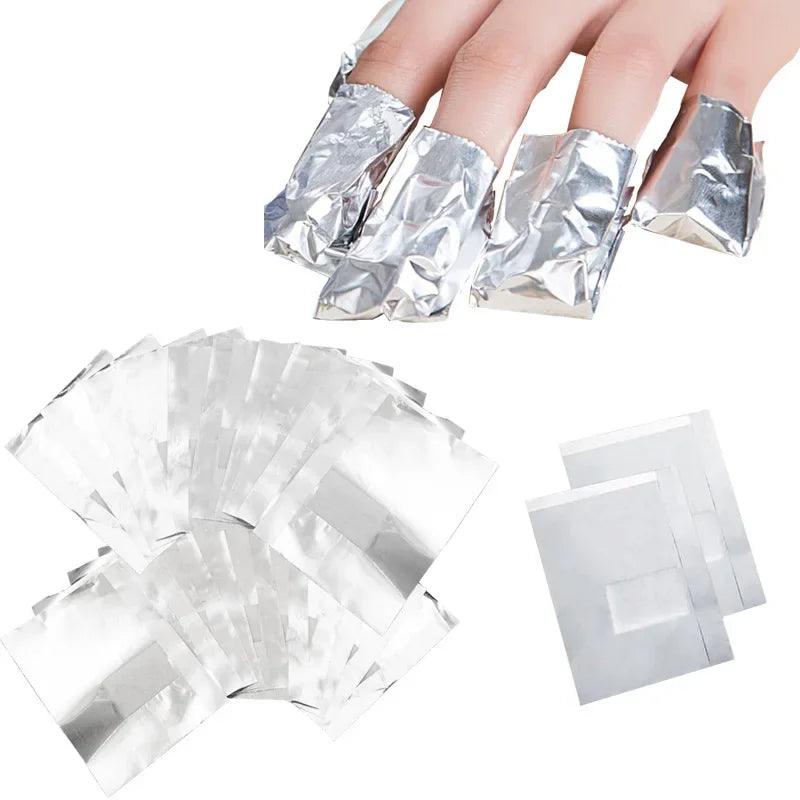 50/100Pcs/Bag Aluminium Foil Nail Art Soak Off Polish Nail Removal Wraps Nail Towel Gel Polish Remover Manicure Tool  ourlum.com 50pcs  