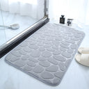 Embossed Pebble Bath Rug Non-Slip Memory Foam Mat 24x17