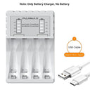 4 Slot Fast Battery Charger: LED Indicator, USB Charging  ourlum.com White CHINA 