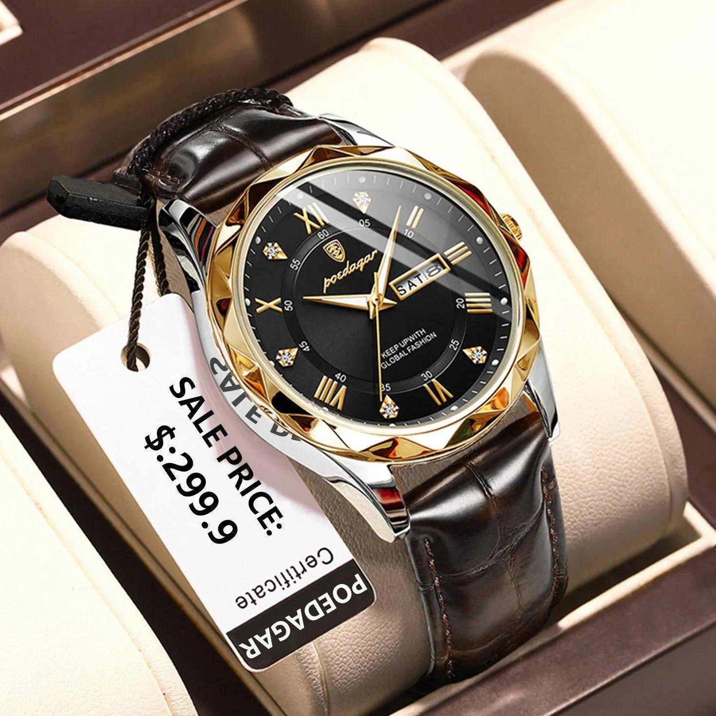 POEDAGAR Stylish Waterproof Men's Watch: Upgrade Your Style with Luxury Business Timepiece  ourlum.com   