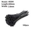 100 Pieces Black Red 4x200mm Cable Ties Fastening Rings