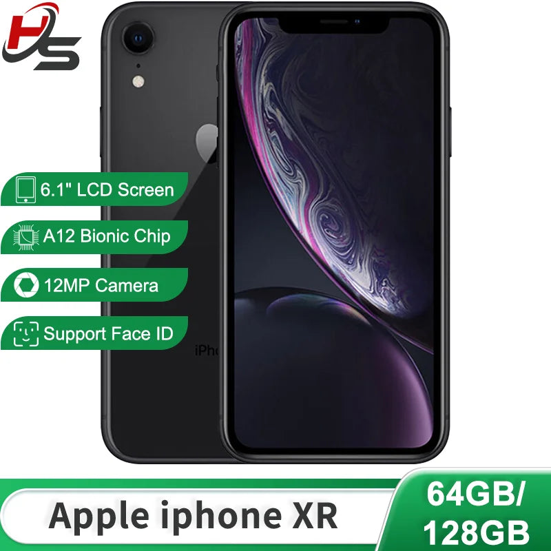 Apple iPhone XR 64GB/128GB Unlocked A12 Bionic Chip With Face ID 6.1 Inch 1792 x 828 LCD Screen 12MP+7MP Camera LTE