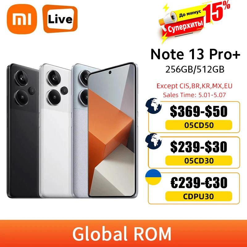 Xiaomi Redmi Note 13 Pro+ Plus Global ROM 5G Smartphone 200MP OIS Camera 1.5K 120Hz 120W Fast Charging MTK Dimensity 7200-Ultra