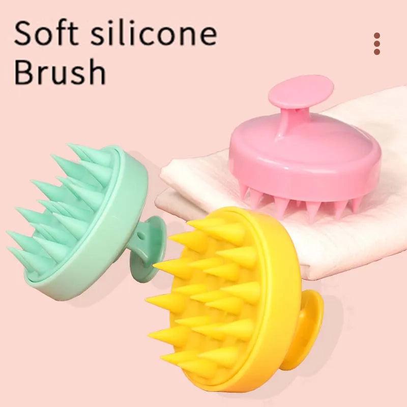 Portable Silicone Shampoo Brush Soft Scalp Massage Brush Hair Washing Comb Shower Washing Bath Brush Hair Care Styling Tool  ourlum.com   