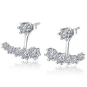 Starlight Elegance Silver Star Stud Earrings Dazzling Zircon Design